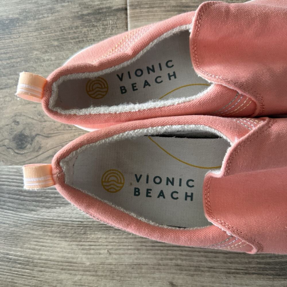Vionic Beach Marshall Coral Pink Washable Canvas Slip-On Shoes Size 7 - Picture 2 of 6